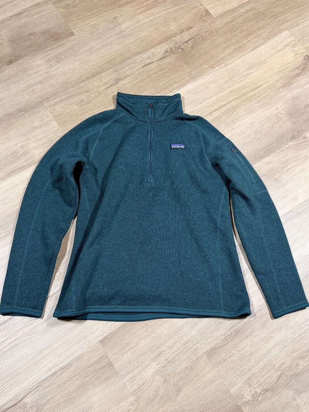 Patagonia Better Sweater 1/4 Zip Fleece Womens L Piki Green Teal 25618 Pullover